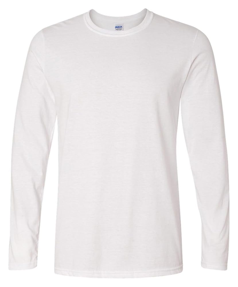 Gildan Men's Softstyle Long Sleeve Fashion T-Shirt, White, X